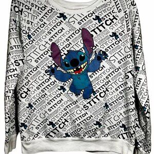 Disney Stitch Women's Cotton Long Sleeve Pullover Sweatshirt Crew Neck Size S